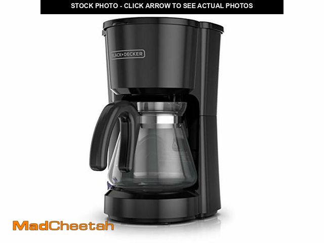 Lot 74-12759937 - BLACK+DECKER 5-Cup Programmable Coffee Maker with Sneak-A-Cup, and Easy-View Water Window, Black - U...