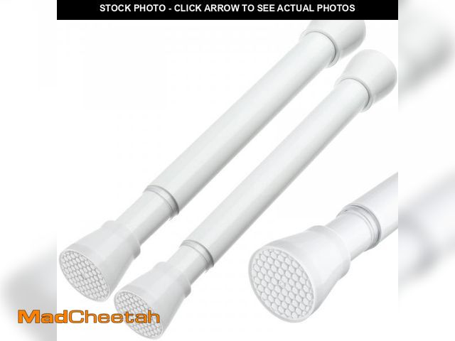 Lot 74-12118043 - MEXAU 2 Pack White Tension Rod 16 To 26 Inch Short Tension Curtain Rod Adjustable Spring Curtain Rod...