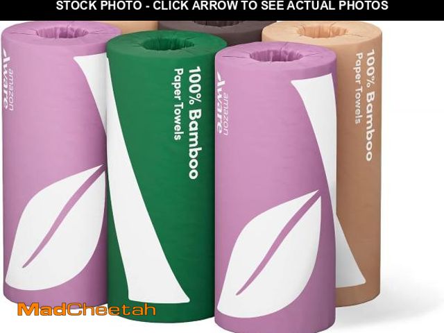 Lot 74-12098025 - Aware 100% Bamboo Paper Towels, 6 Rolls, 2 ply, FSC Certified, 150 Sheets, 900 Count, Plastic-Free, ...