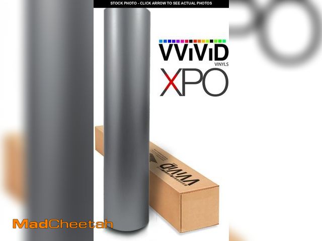 Lot 74-12272889 - *SEE DETAILS* VViVID XPO Matte Slate Medium Dark Grey Vinyl Car Wrap Film Roll (10ft x 5ft) *SEE DET...