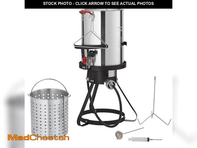 Lot 74-14293128 - SKYSHALO Turkey Deep Fryer, 30-qt. Turkey Fryer Boiler Steamer Cooker Set, Outdoor Aluminum Seafood ...