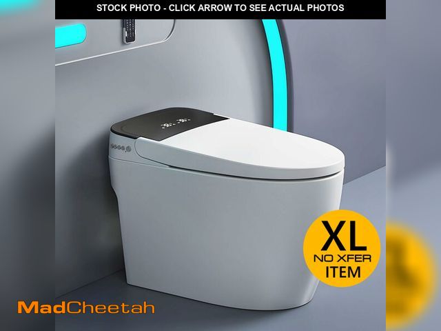 Lot 74-13089673 - (BACK OF TOILET IS CRACKED) Smart Toilet,One Piece Bidet Toilet for Bathroom, Auto Flush - FOR PARTS...