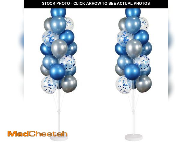 Lot 74-12433200 - Balloon Column Kit Set of 2 With Confetti Balloons Included - with Base, Pole,Balloon Tower Backdrop...