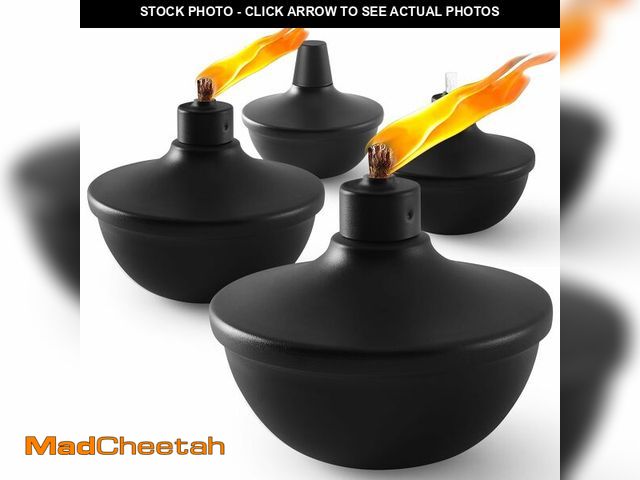 Lot 74-14387439 - ZSPENG 4 Pack Metal Table Top Torches,23.5 oz Citronella Torches for Outside,Refillable Flame Light ...