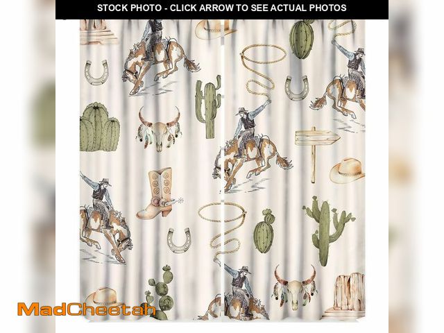 Lot 74-13632161 - Yearn Jear Vintage West Cowboy Window Curtains Ã¯Â¼ÅRustic Wild West Cowboy Ride Horse and Desert C...