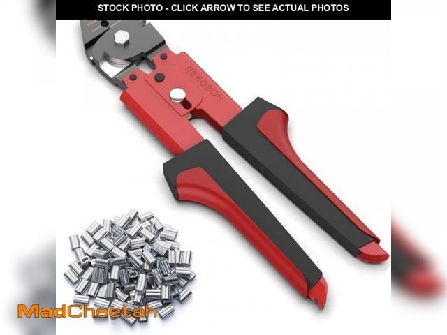 Lot 74-12315226 - Wire Rope Crimping Tool, Up To 2.2mm Swager Crimper Fishing Wire Crimping Tool with 100 PCS Aluminum...
