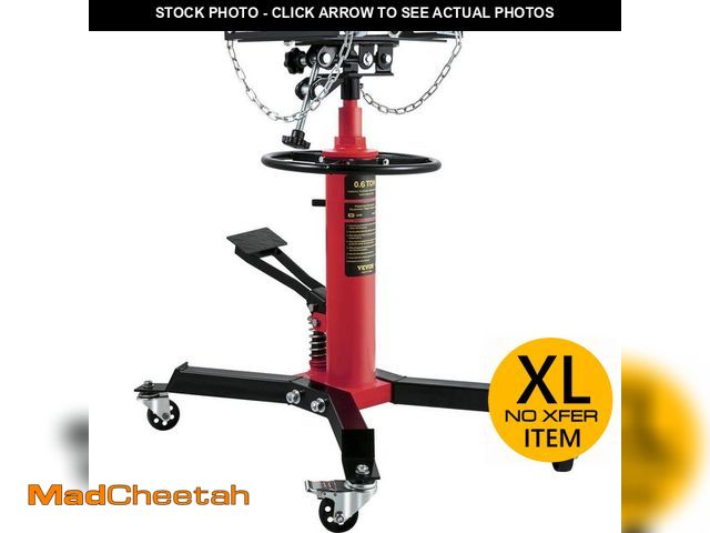 Lot 74-12464492 - VEVOR 1322 lbs. Transmission Jack Hydraulic Telescopic Floor Jack 2-Stage Stand with Foot Pedal 360Ã...