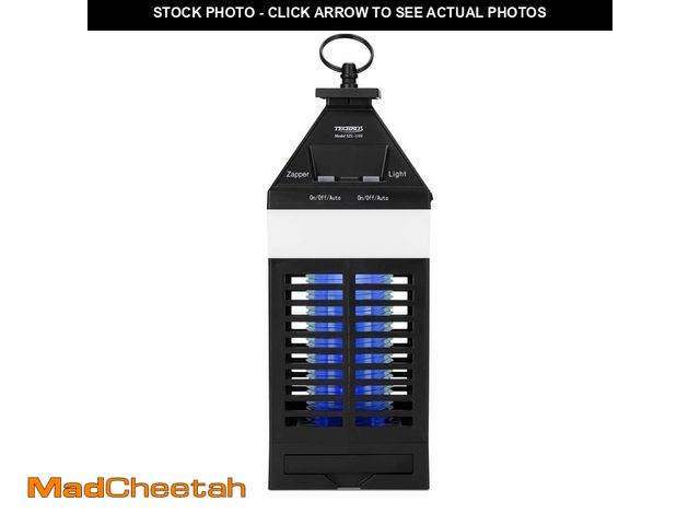 Lot 74-14278302 - (MISSING CHARING CORD) TECHKO Solar LED Bug Zapper Outdoor/Indoor Lantern with 360ÃÂº Easy-Clean Br...
