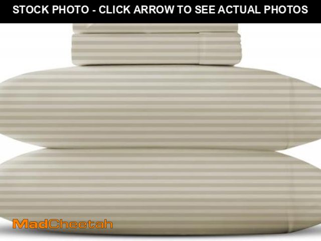 Lot 74-12332557 - TEXAS LINEN CO. Luxury Egyptian Cotton King Stripe Sheet Set, 600 Thread Count Extra Long Staple 4 P...