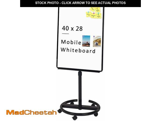 Lot 74-14204733 - VIZ-PRO ECO Magnetic Mobile Whiteboard/Flipchart Easel, Black, 28 X 40 Inches - UNUSED