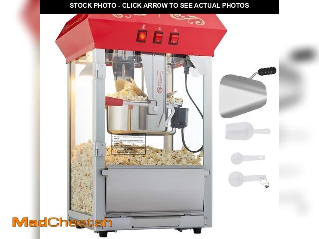 Lot 74-13678416 - SVOPES Commercial Popcorn Machine 850-Watt 8 oz. Red, Oil Popcorn Machine Popcorn Maker for 48-Cups ...