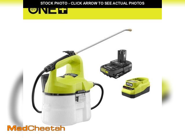 Lot 74-14449505 - (MISSING HOSE,SPRAYER) RYOBI ONE+ 18V Cordless Battery 1 Gallon Chemical Sprayer with 2.0 Ah Battery...