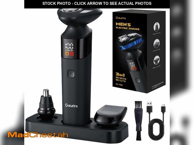 Lot 74-14058944 - Electric Razor for Men,3 in 1 Men's Rotary Shavers with Charging Stand, IPX7 Waterproof Hygiene Trim...