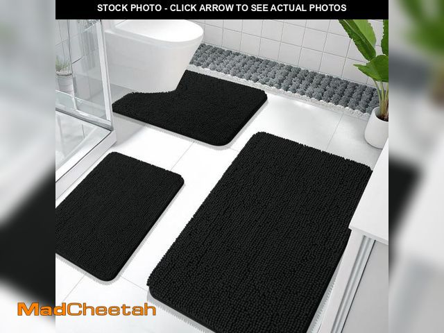 Lot 74-12330061 - OLANLY Bathroom Rugs Sets 3 Piece, Soft Absorbent Chenille Bath Mats and U-Shaped Contour Toilet Rug...