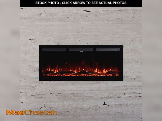 Lot 74-12905159 - Modern Ember Vibrance 42 in. Wall-Mounted Electric Fireplace Heater with Multi-Color Flames, Remote,...