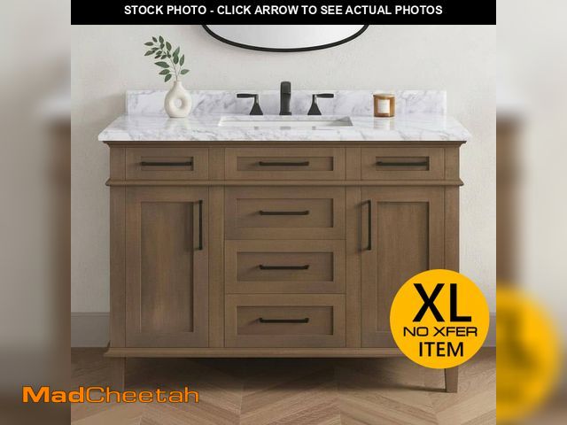 Lot 74-14221992 - Home Decorators Collection Sonoma 48 in. Single Sink Freestanding Almond Latte Bath Vanity with Carr...
