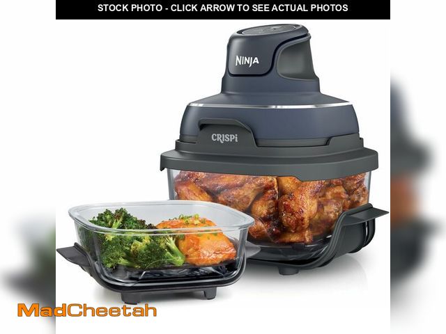 Lot 74-13213273 - Ninja Crispi 4-in-1 Glass Air Fryer | 450 degreeF | Non-Toxic | 4QT &amp; 6-Cup Glass Containers w/L...