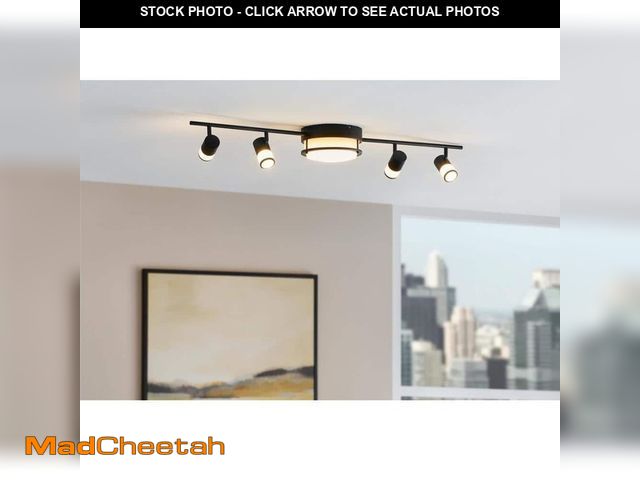 Lot 74-13000536 - Hampton Bay Greyrock 3.44 ft. Matte Black Integrated LED Hardwired Track Lighting Kit Flush Mount Co...