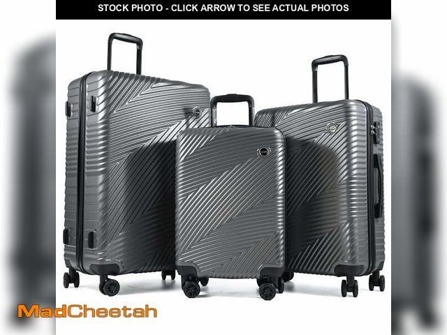 Lot 74-14369952 - Tripcomp Luggage 3 Piece Set,Suitcase Set with Spinner Wheels Hardside Lightweight Luggage 20in24in2...