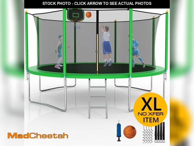 Lot 74-12073364 - YORIN 1200LBS 12FT Trampoline for Kids Adults  Trampoline with Safety Enclosure Net  Basketball Hoop...