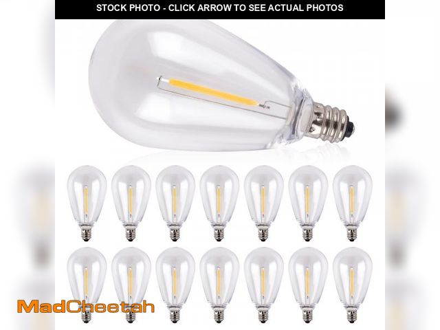 Lot 74-11545943 - addlon 15-Pack LED Replacement Bulbs, 1W S14 Plastic Shatterproof Edison Bulbs, Waterproof E12 Screw...