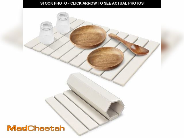 Lot 74-14269351 - Large Stone Dish Drying Mat for Kitchen Counter, 24"(L)Ãâ16"(W) Fast Dry Super Absorbent Collapsi...
