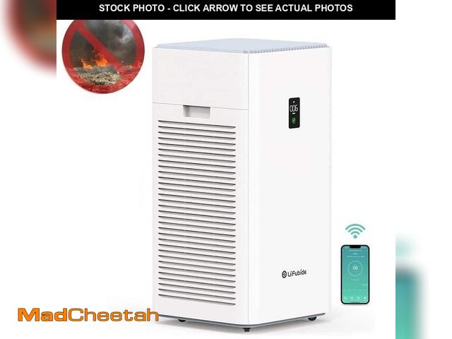 Lot 74-13677555 - Edendirect 4555 sq. ft. True HEPA Air Purifier for Home with 3-Layer Filter, Laser Dust Sensor, 24db...