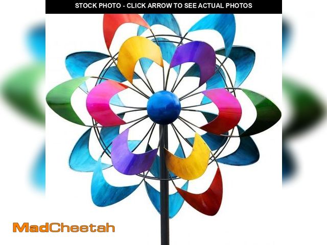 Lot 74-12043850 - Gronhof 20" Dia Large Wind Spinners, Metal Kinetic Windmill Yard Art, Dual-Sided Colorful Wind Sculp...