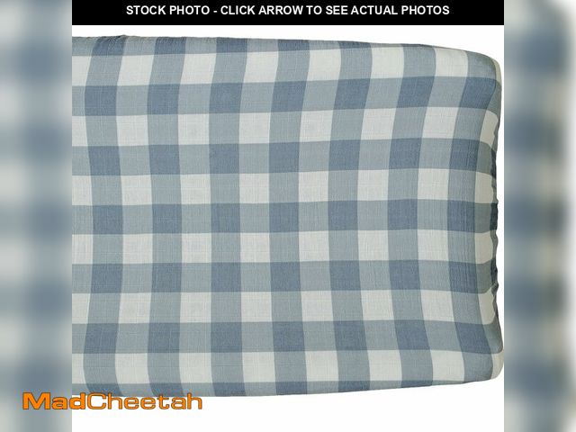 Lot 74-13627550 - Mebie Baby Changing Pad Cover, Dusty Blue Gingham, 100% Muslin Cotton Changing Table Pad Cover for B...