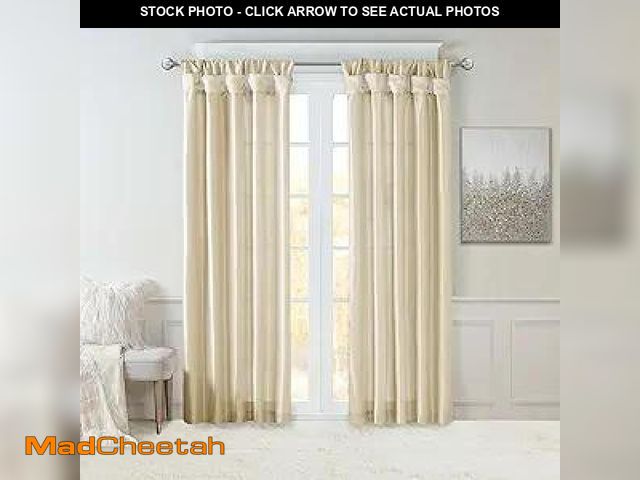 Lot 74-5077662 - Madison Park Emilia Faux Silk Single Curtain with Privacy Lining, DIY Twist Tab Top, Window Drape fo...