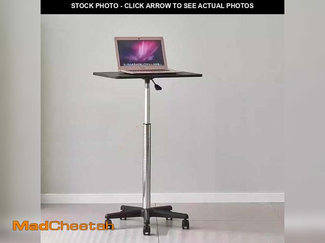 Lot 74-12837154 - Susuzi  Height Adjustable Rolling Laptop Desk, 360Â° Rotating Tabletop, Adjustable Overbed Table wit...