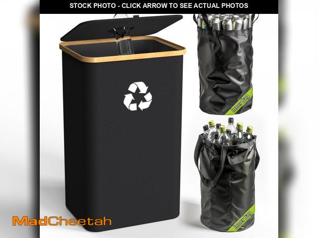 Lot 74-12051418 - Pakusane Recycling Bin for Kitchen Indoor Home, Large 26 Gallon 100L Recycle Bin with Lid Removeable...