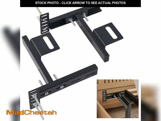 Lot 74-14205096 - 2 Pack Adjustable Headboard Brackets for Bed Base, Metal Headboard Brackets kit for Bed Frame, Black...