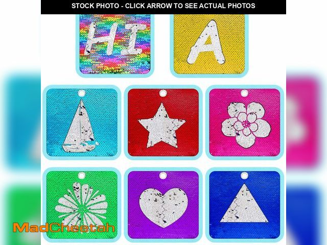 Lot 74-12718595 - VitalCozy 8 Pieces Sensory Mats Assorted Tactile Wall Panel 8" Sequin Flip Fabric Sensory Tiles Pads...