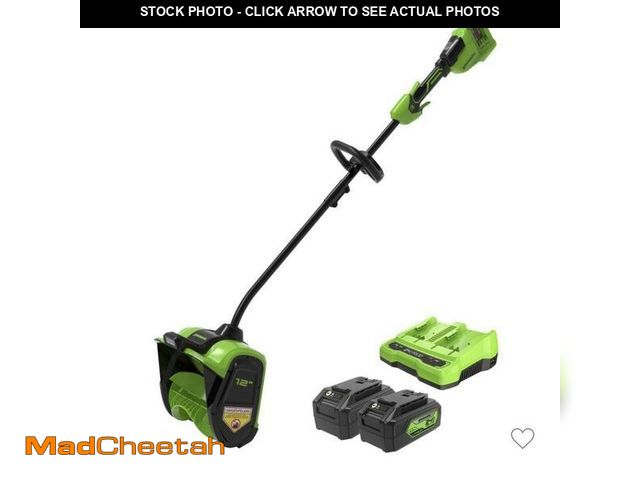 Lot 74-13508674 - Greenworks 12" Brushless Snow Shovel with Light Kit 24V Lithium Ion, Adjustable - UNUSED
