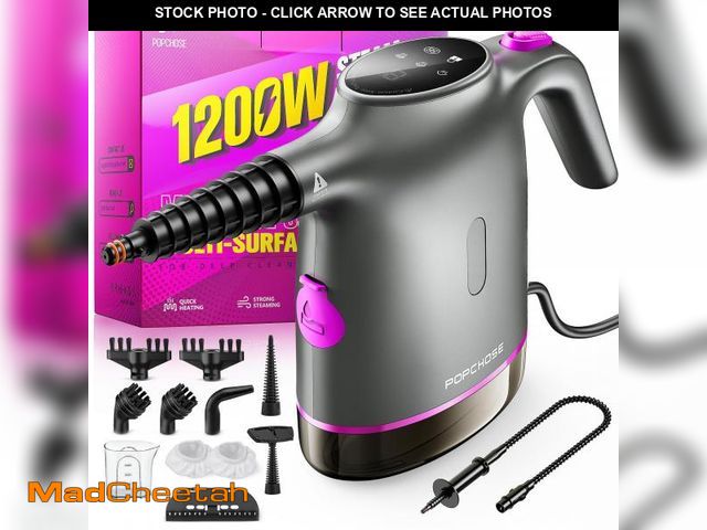 Lot 74-12119704 - POPCHOSE Handheld Steam Cleaner for Home, Portable Pressurized Steamer for Cleaning Grout, Surfaces,...