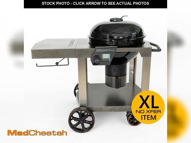Lot 74-12931099 - LOCO 22.5 in. SmartTemp Kettle Charcoal Grill in Black with Cart - UNUSED