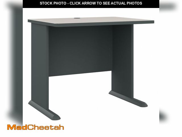 Lot 74-12898053 - Bush Business Furniture Series A 36W Small Desk in White Spectrum and Slate, Compact Computer Table ...