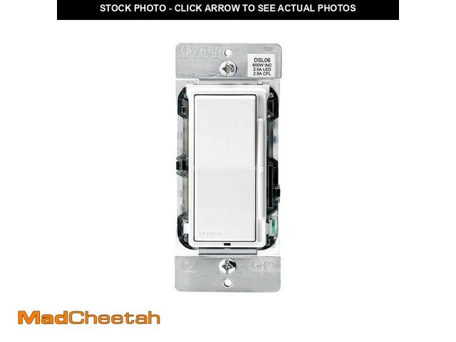 Lot 74-13939142 - Decora 600-Watt Single-Pole/3-Way Universal Rocker Slide Dimmer, White - UNUSED