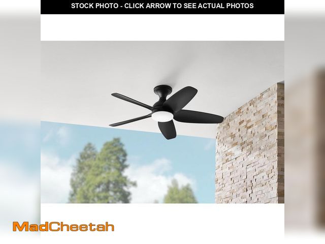 Lot 74-14222902 - Hampton Bay Ceva 44 in. Indoor/Outdoor Matte Black with Matte Black Blades Ceiling Fan with Adjustab...