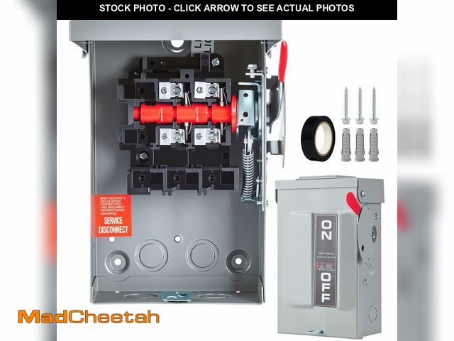 Lot 74-13539376 - 30 Amp Disconnect Switch 2 Pole 110/240V, Non-Fusible Safety Switch, Indoor&amp;Outdoor NEMA 3R Heav...