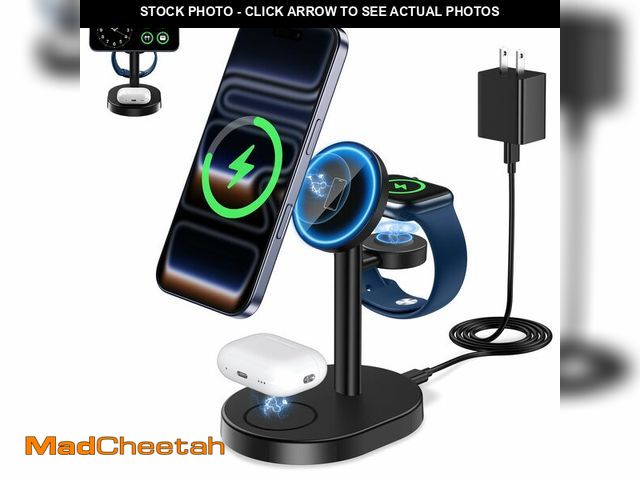 Lot 74-13570038 - Hevanto 2026 3 in 1 Wireless Charging Station for Apple MagSafe Charger, 15W Fast Magnetic Mag-Safe ...