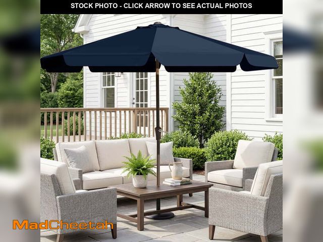 Lot 74-14371041 - FUNDAZE 9ft Outdoor Patio Umbrella with Tilt &amp; Crank, Heavy Duty Round Sun Umbrella for Garden, ...