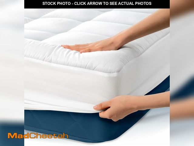 Lot 74-13563810 - Cloud-Like Twin Mattress Topper - 100% Cotton Top Mattress Pad for Back Pain Relief - Breathable &am...