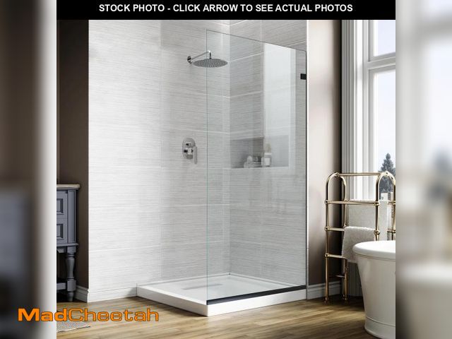 Lot 74-12274452 - Bathroom Shower Glass Door 30 * 74" - 5/16"(8mm) Thick Clear Tempered Glass Panel, Fixed Hinged Fram...