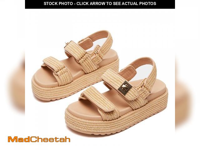 Lot 74-12121222 - SOVANYOU Raffia Sandals for Women Raffia Platform Sandal Woven Summer Beach Sandals Open Toe Straw R...