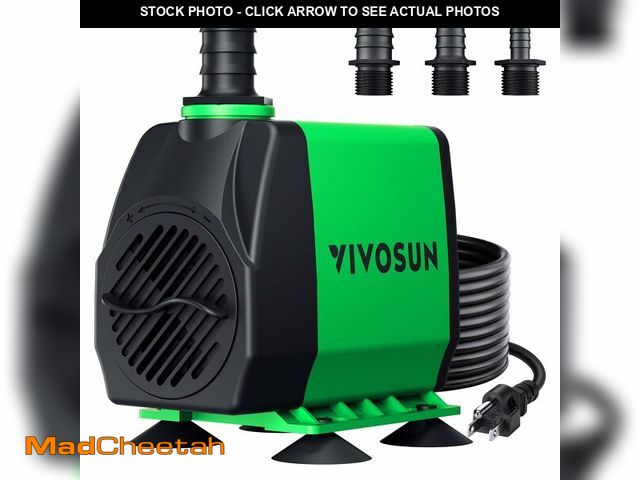 Lot 74-14154560 - VIVOSUN 800GPH Submersible Pump(3000L/H, 24W), Ultra Quiet Water Fountain Pump with 10ft. High Lift ...