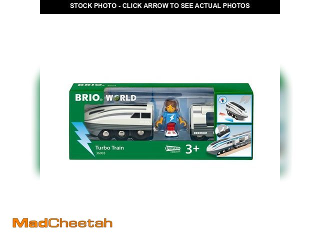Lot 74-14206996 - BRIO World 36003 Turbo Train | Dynamic Speed Boost Feature | Interactive Blue Light Indicators | Per...