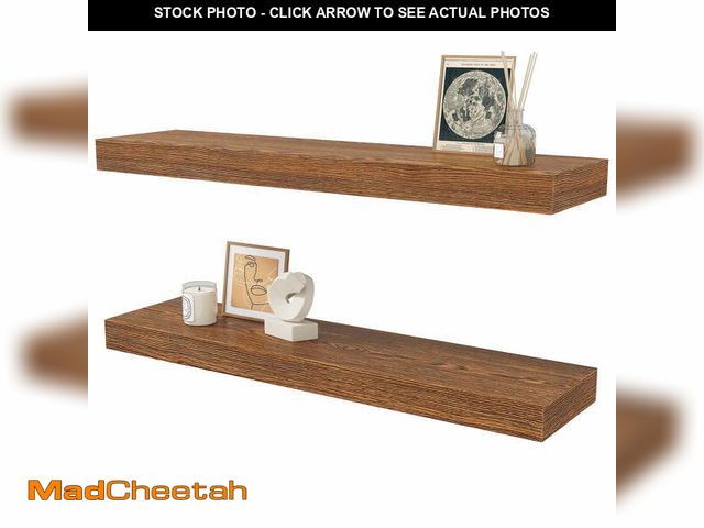 Lot 74-13776104 - Jouetondream 39X7 2PCS Floating Shelves, Wood Floating Shelves for Wall, Storage Shelves for Living ...