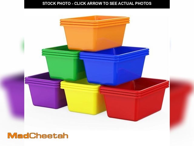 Lot 74-14266200 - Dcocdeely 18 Pcs Plastic Classroom Bins, Book Toy Storage Bin Small Cubby Bins Stackable Storage Org...